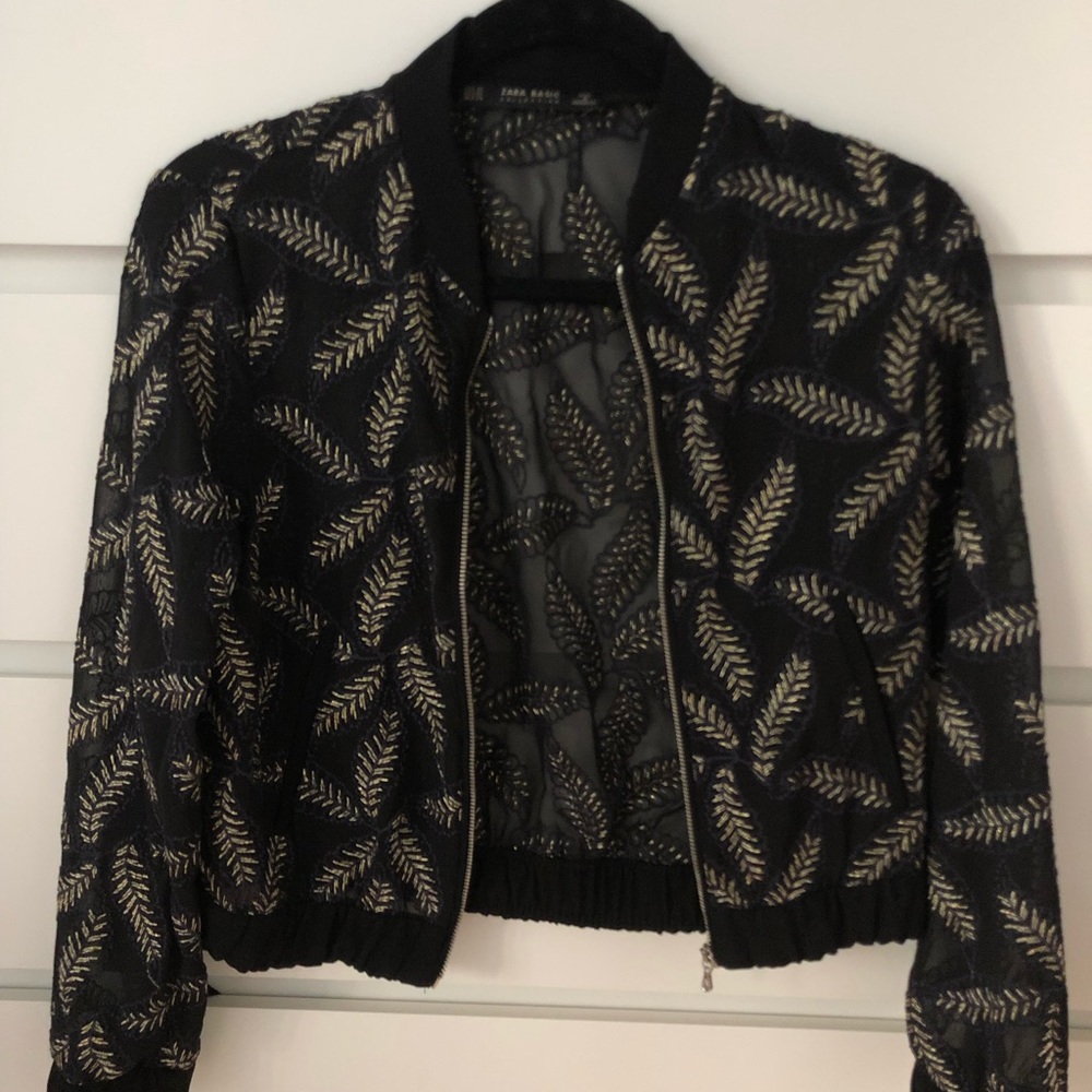 Zara embroidered bomber jacket